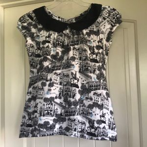 Anthropologie Top Peter Pan Collar size Small